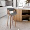 Armen Living Arya 30" Swivel Bar Stool in Gray Faux Leather and Walnut Wood LCAYBAWAGR30 - alternate 4